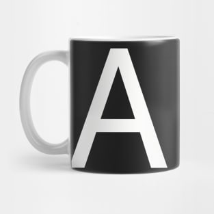 Helvetica A in white Mug